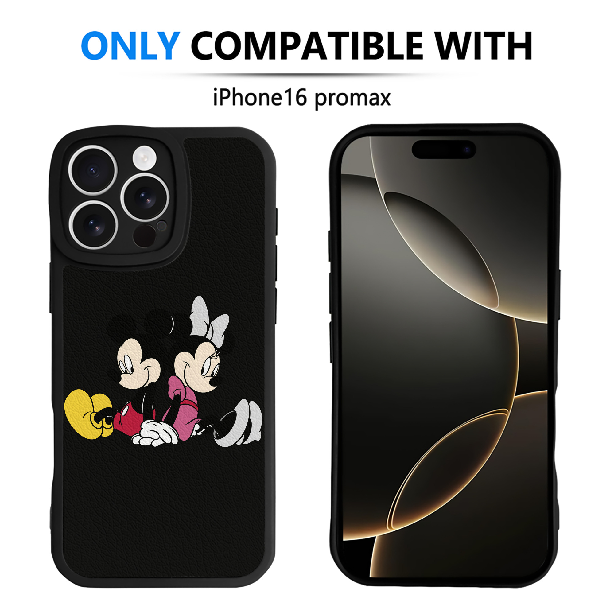 （画像用） ミッキーマウス Mickey Mouse 【iPhone 16シリーズ対応】シリコンスマホケース（レザー調） 材質：シリコン